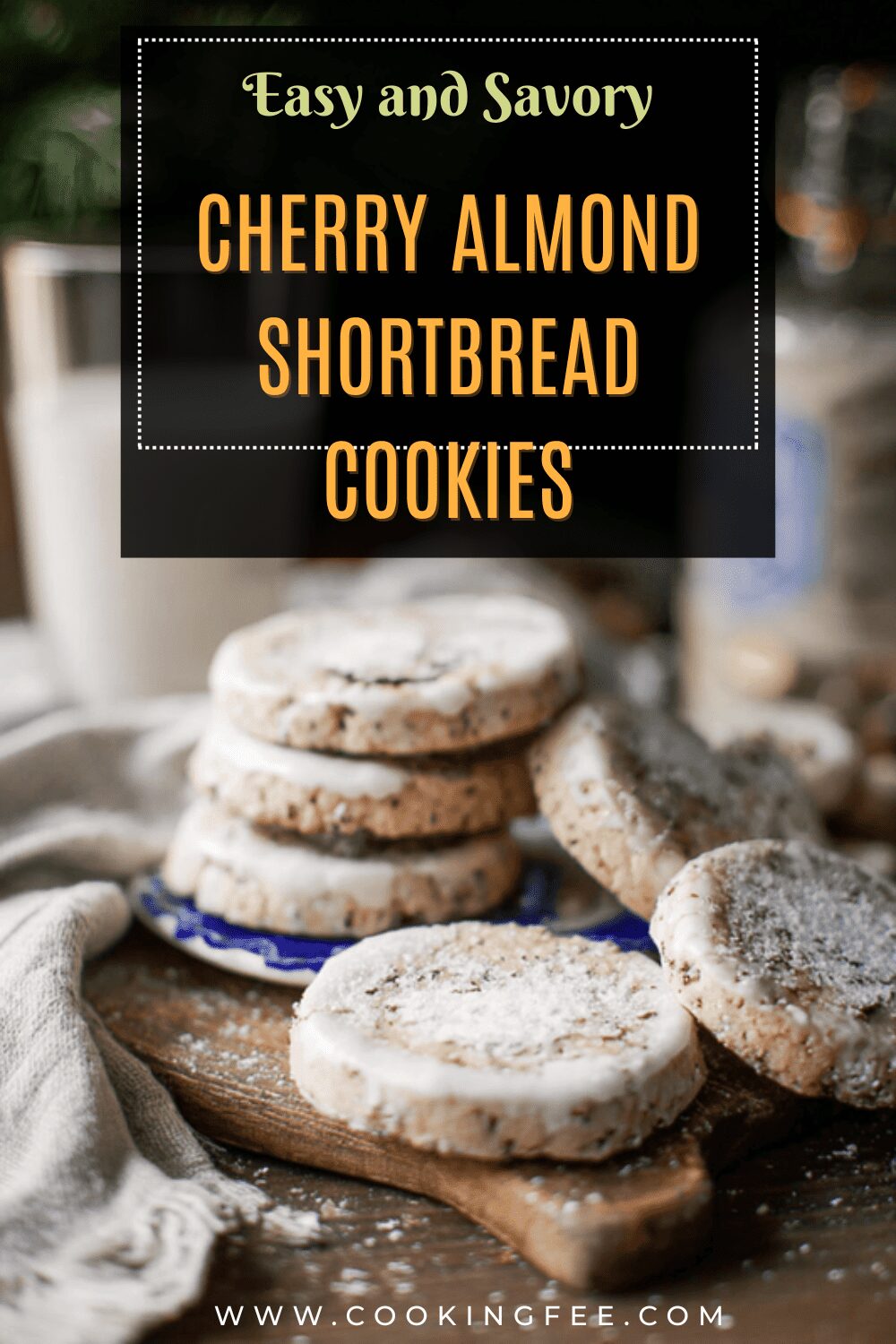 Cherry Almond Shortbread Cookies