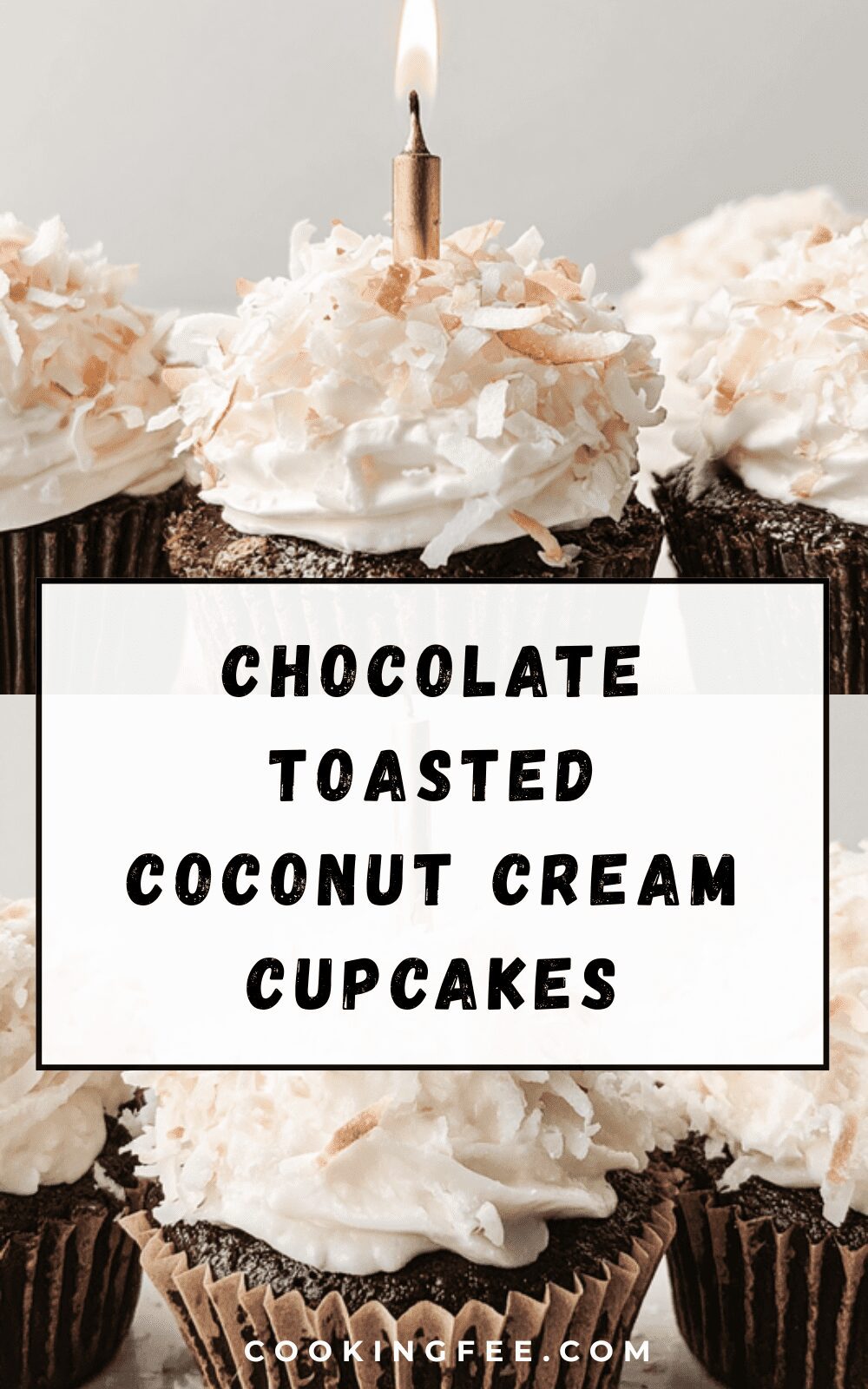 Chocolate Toasted Coconut Cream Cupcakes