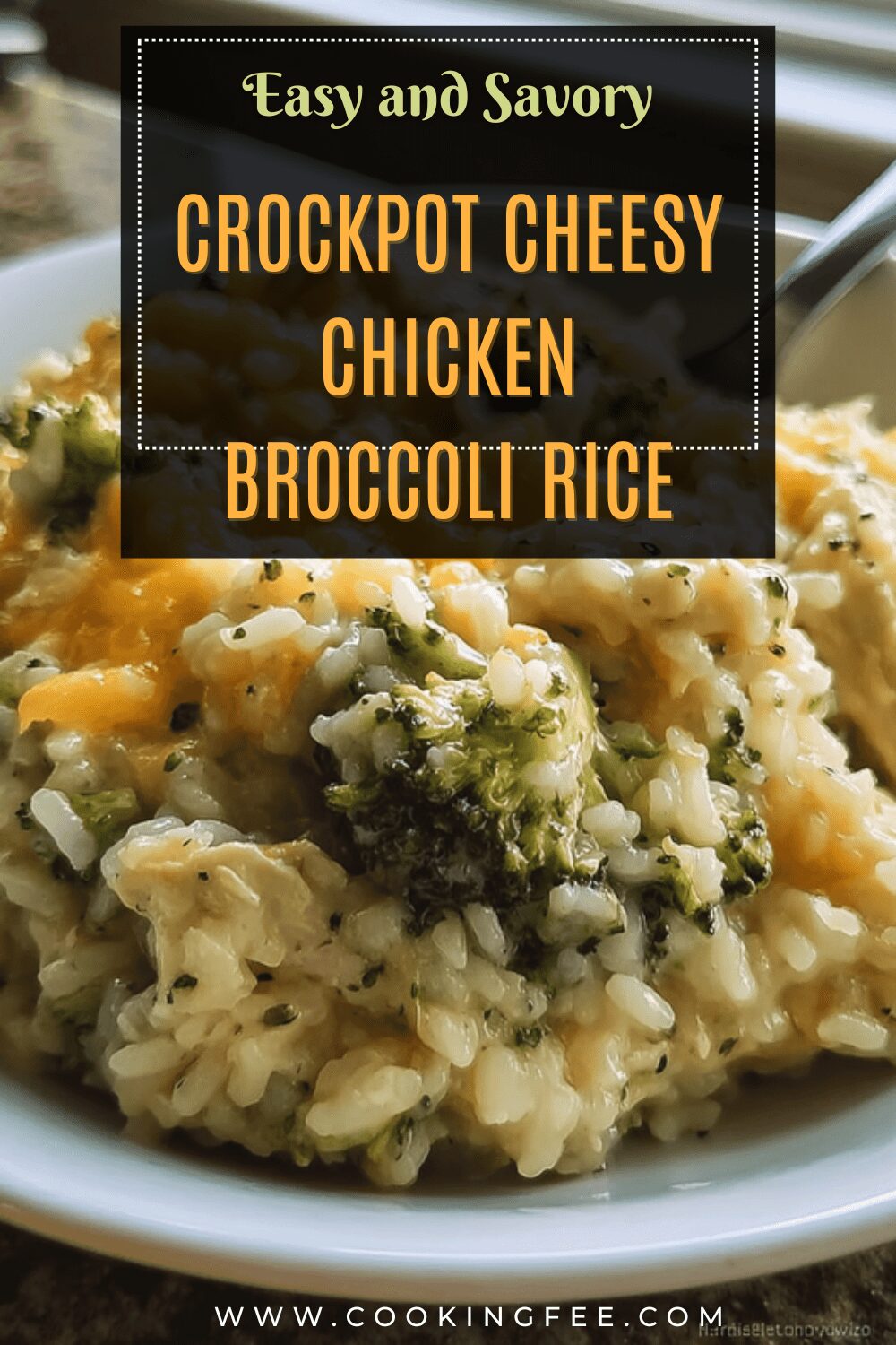 Crockpot Cheesy Chicken Broccoli Rice