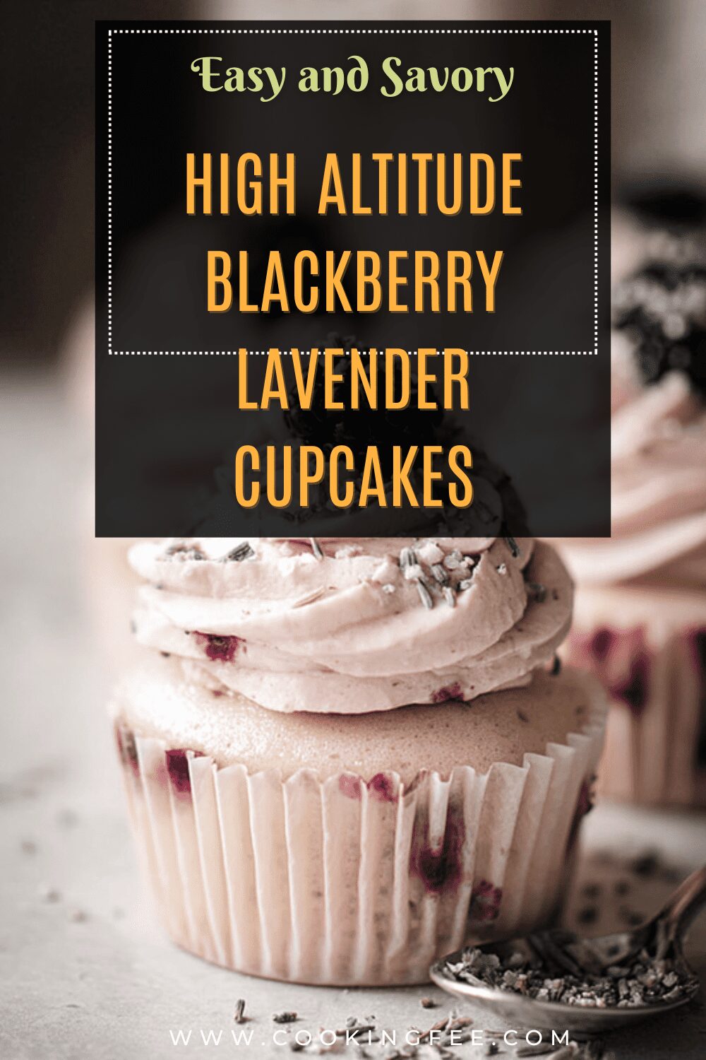 High Altitude Blackberry Lavender Cupcakes