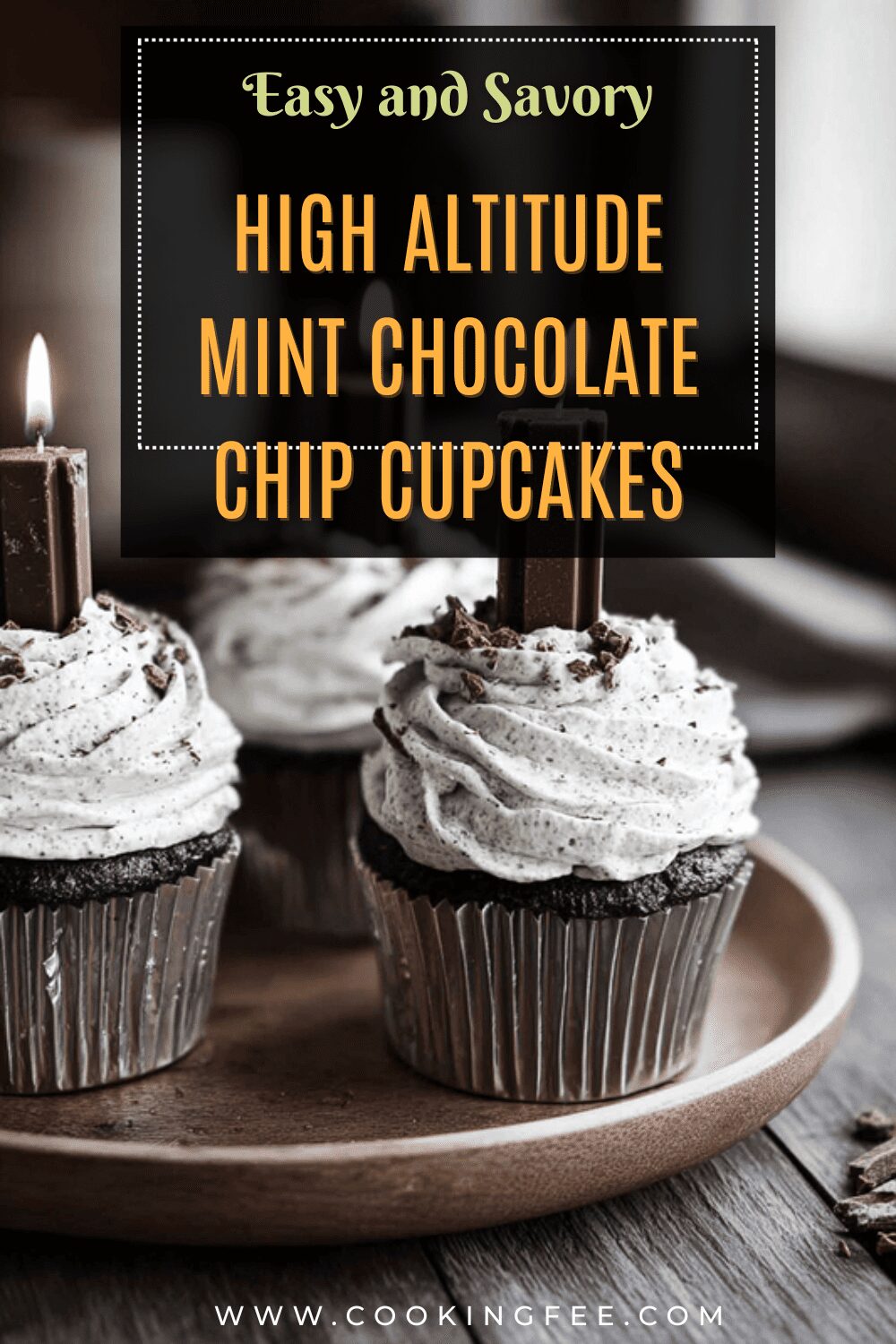 High Altitude Mint Chocolate Chip Cupcakes