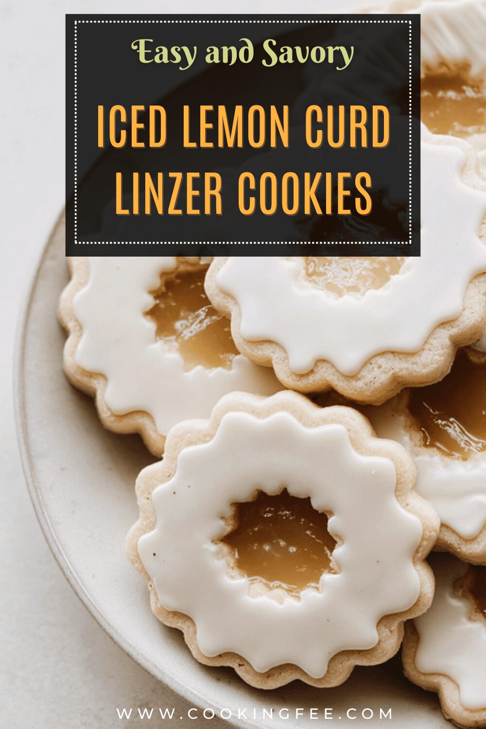 Iced Lemon Curd Linzer Cookies