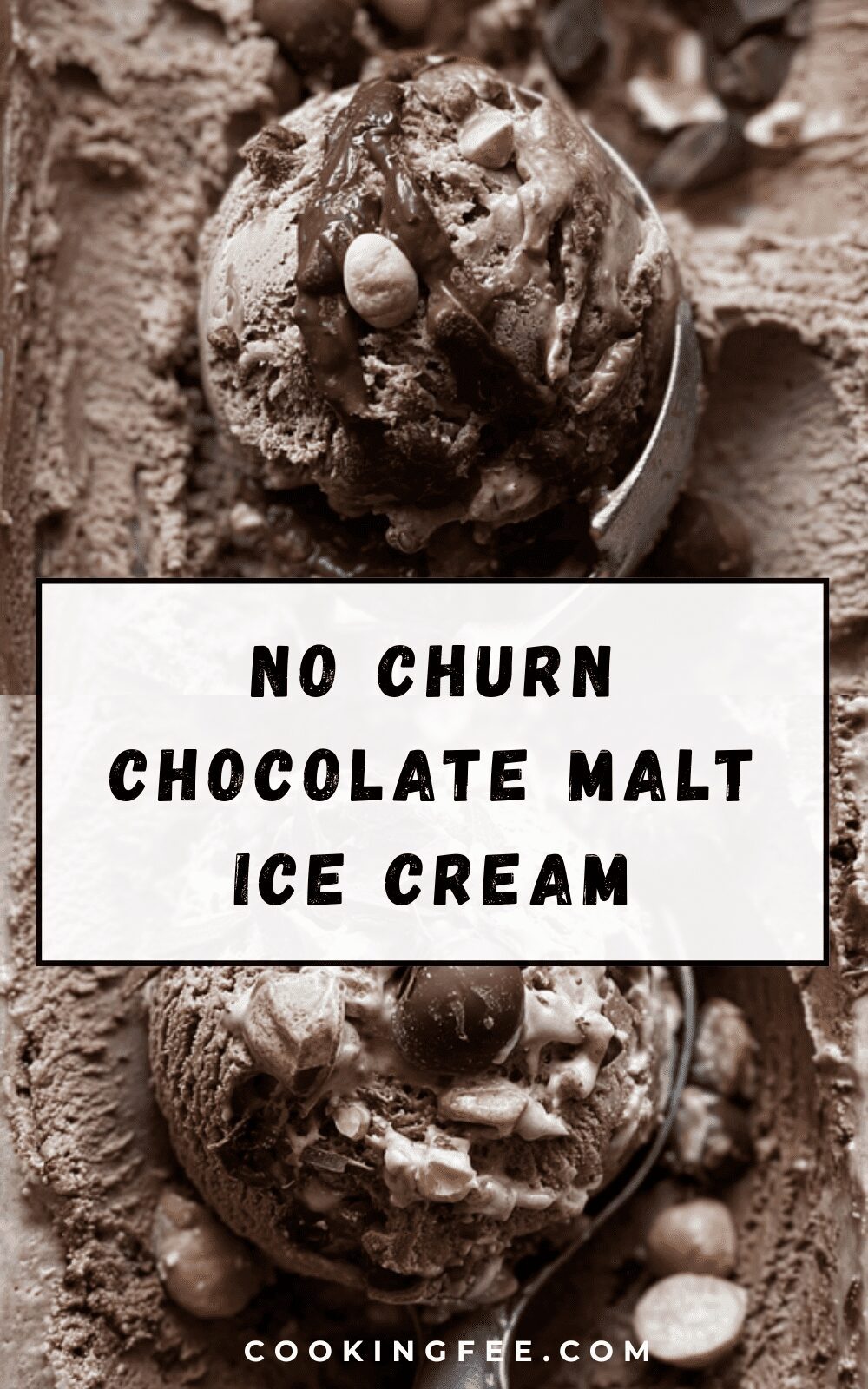 No Churn Chocolate Malt Ice Cream
