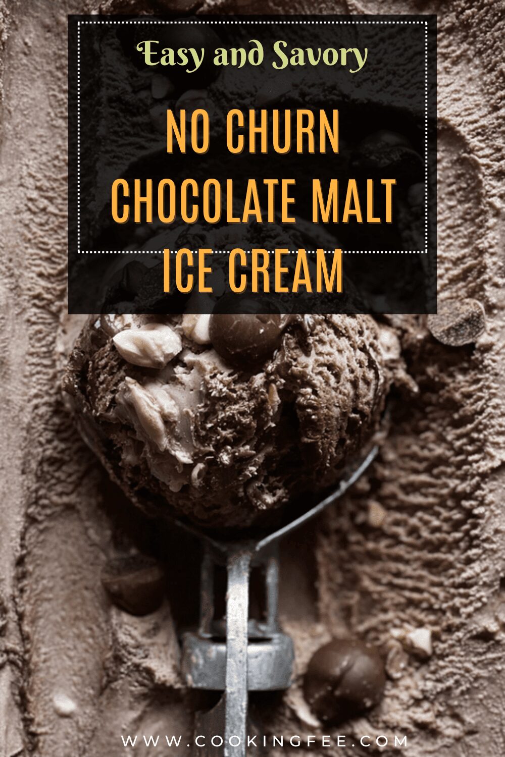 No Churn Chocolate Malt Ice Cream