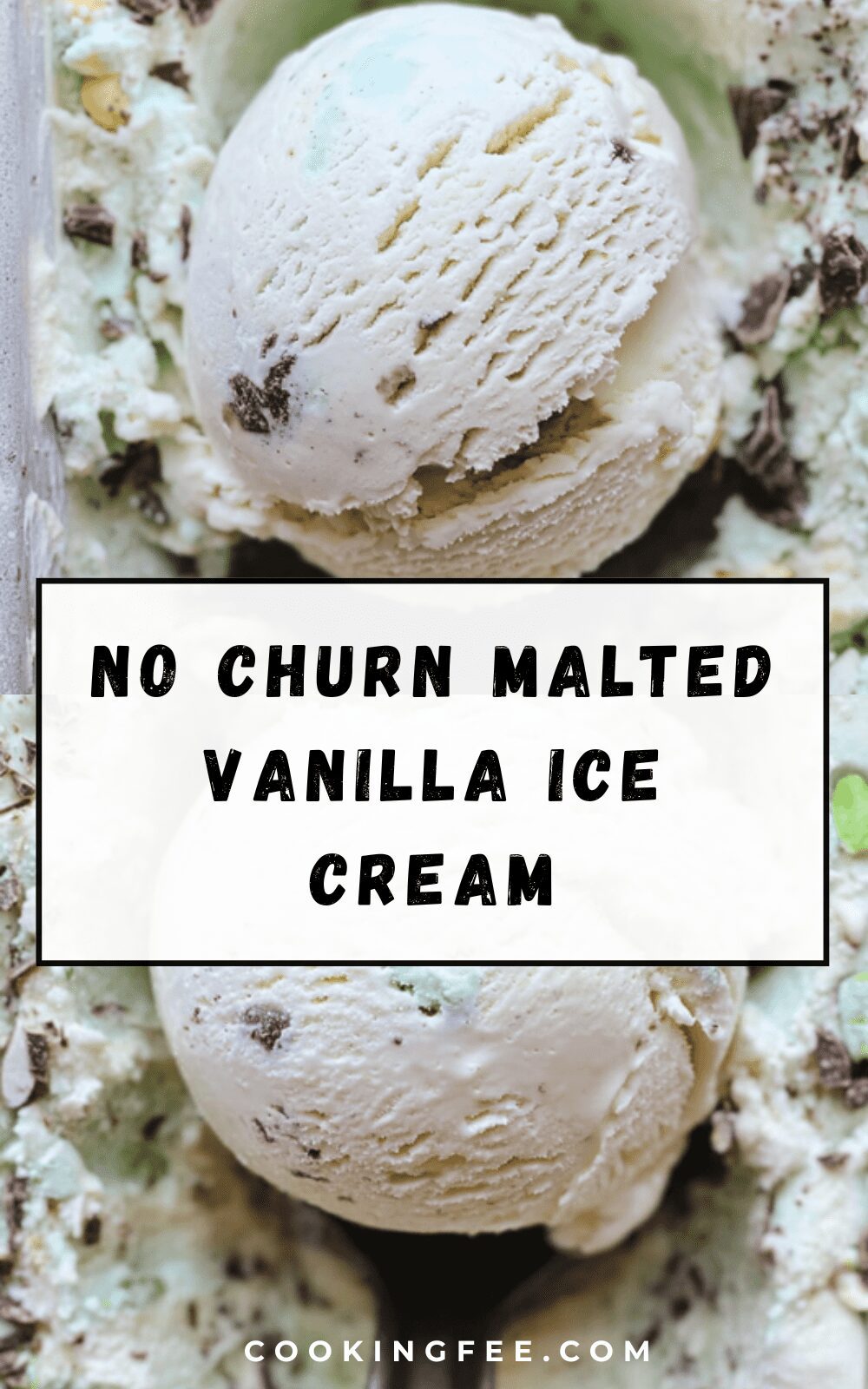No Churn Malted Vanilla Ice Cream
