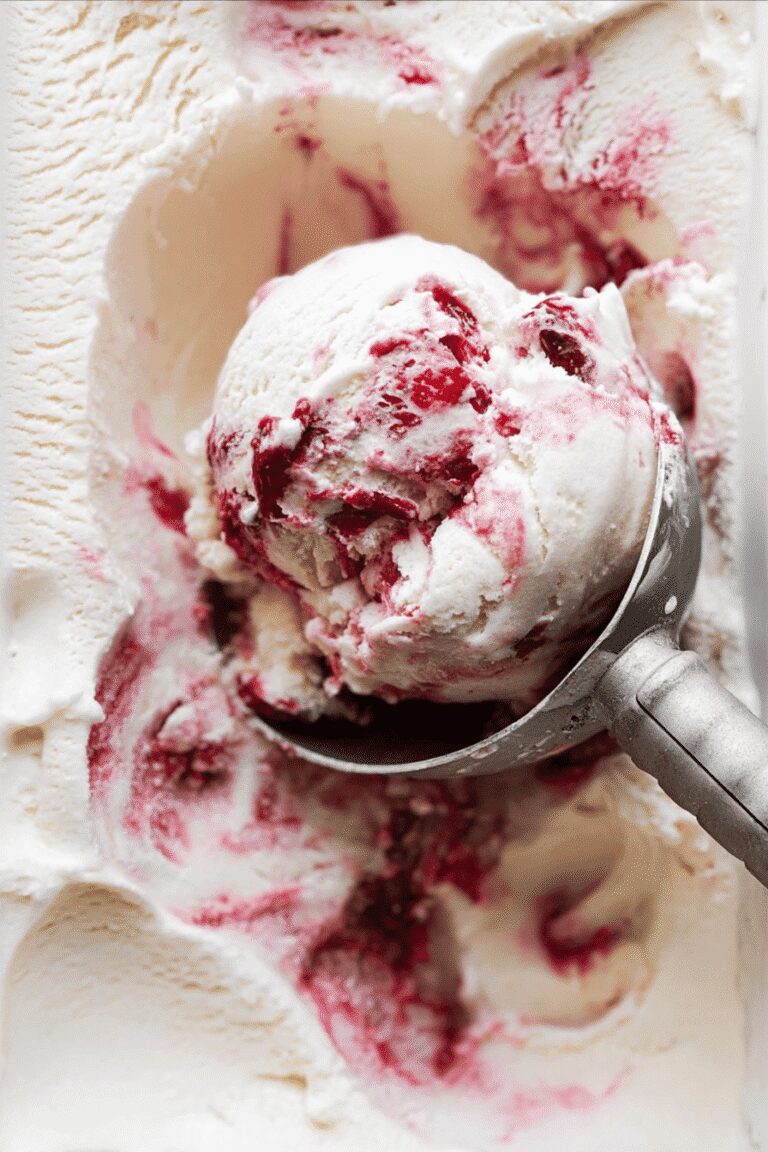 No Churn Strawberry Swirl Vanilla Malt Ice Cream 59.Png