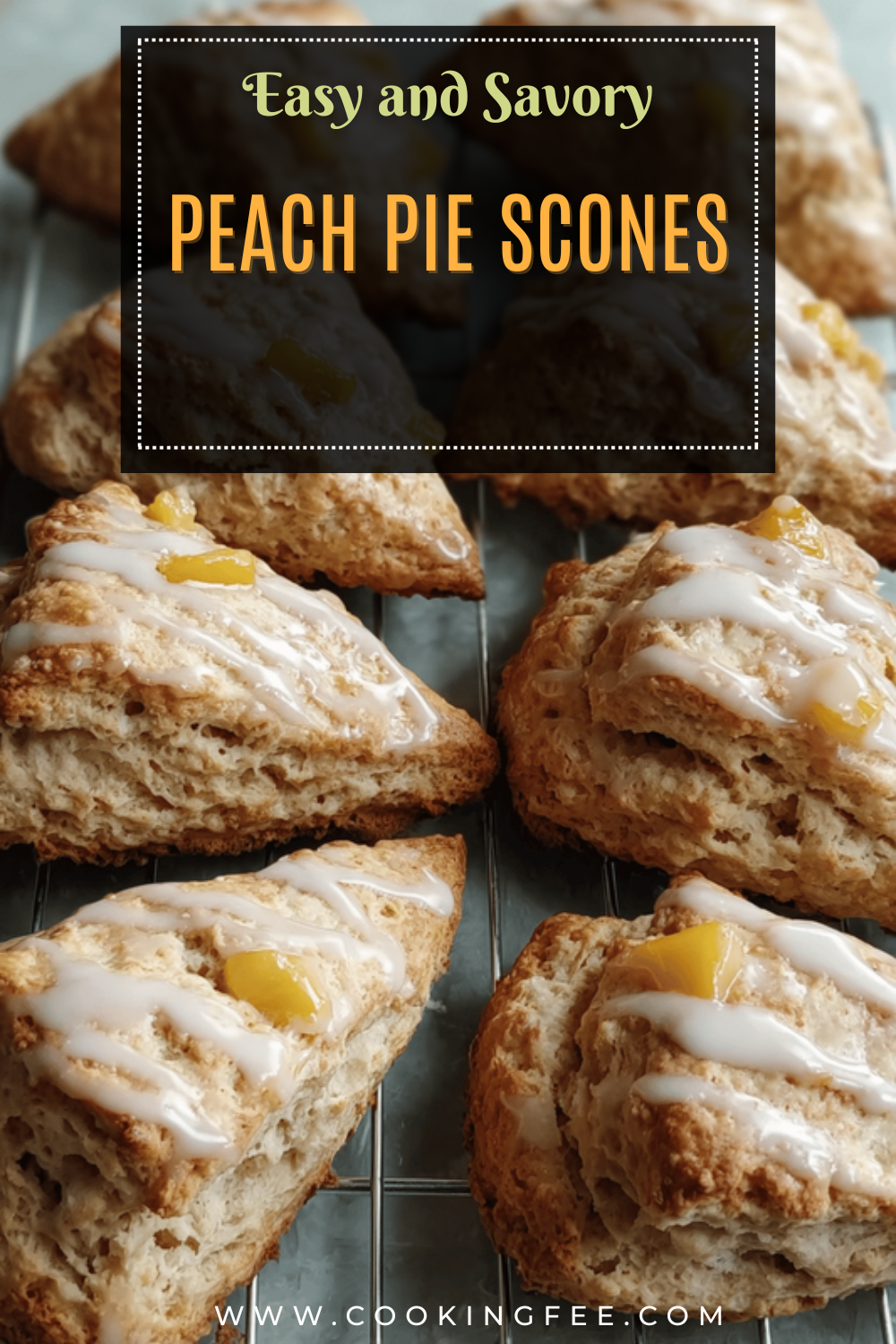 Peach Pie Scones Drizzled With Homemade Vanilla Glaze 7 Peach Pie Scones