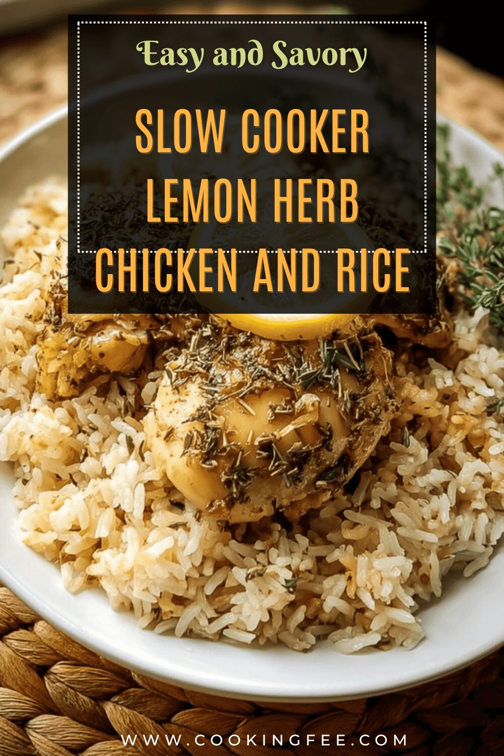 Slow Cooker Lemon Herb Chicken And Rice