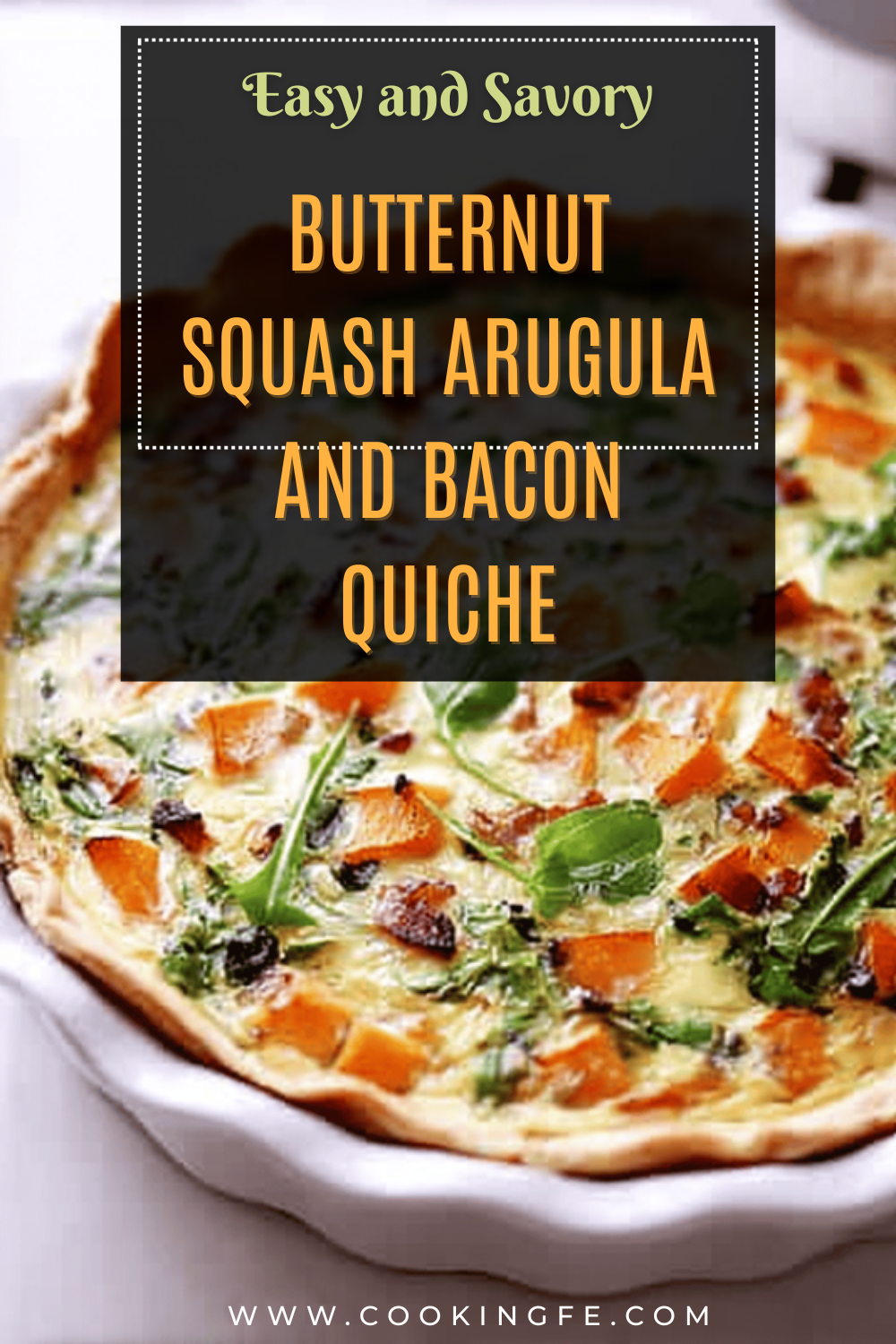 Butternut Squash, Arugula And Bacon Quiche 7 Butternut Squash Arugula And Bacon Quiche