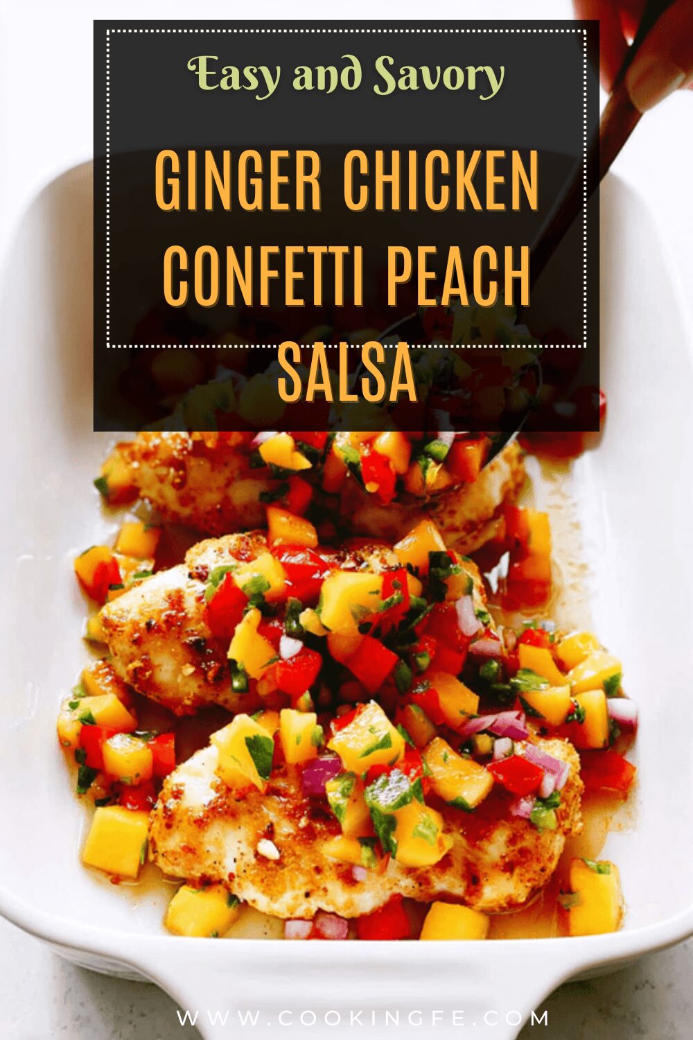 Ginger Chicken Confetti Peach Salsa