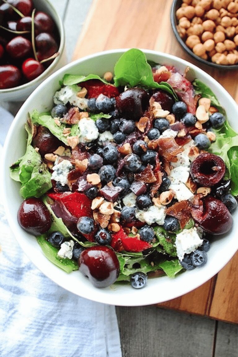 Balsamic Grilled Cherry Blueberry Goat Cheese Candied Hazelnut Salad 81.Png