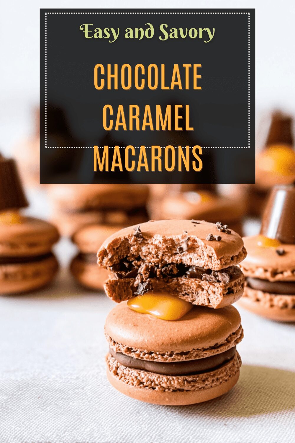 Chocolate Caramel Macarons