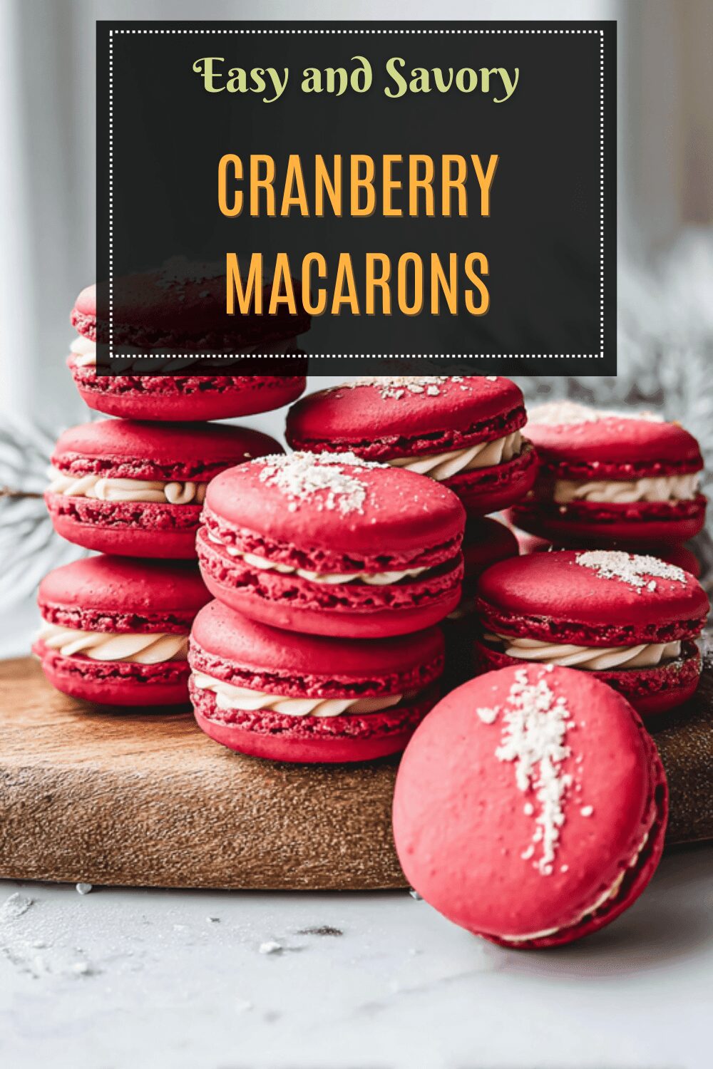 Cranberry Macarons