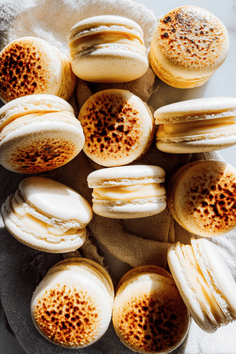 Creme Brulee Macarons Recipe With Rich Custard And Crispy Sugar Shell 8 Creme Brulee Macarons 40.Png