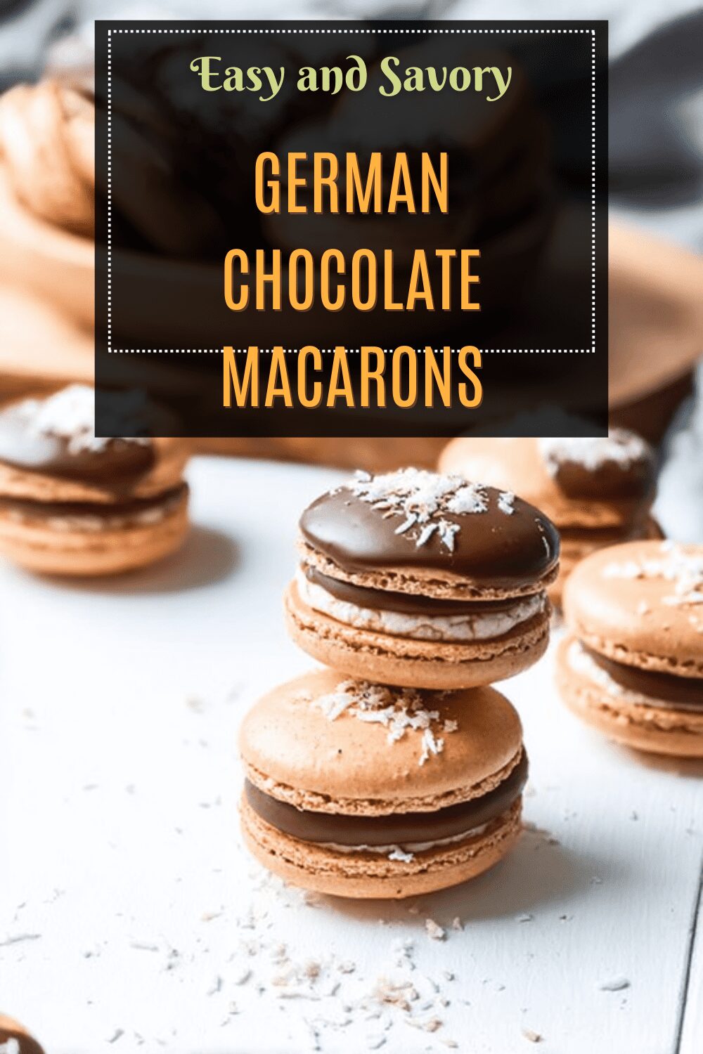 German Chocolate Macarons