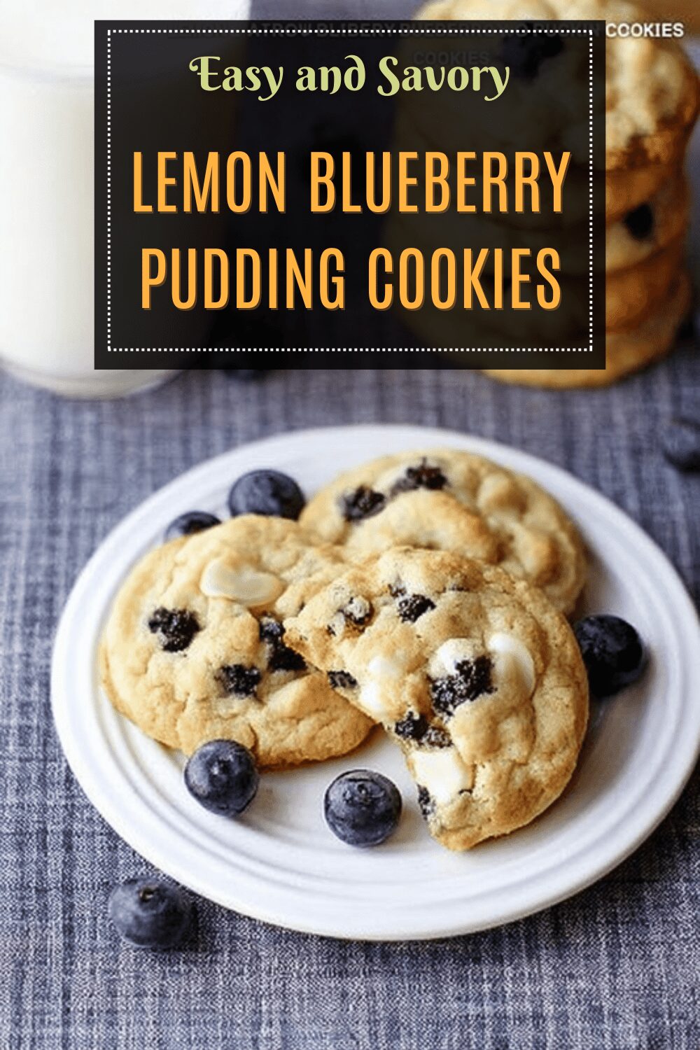 Lemon Blueberry Pudding Cookies