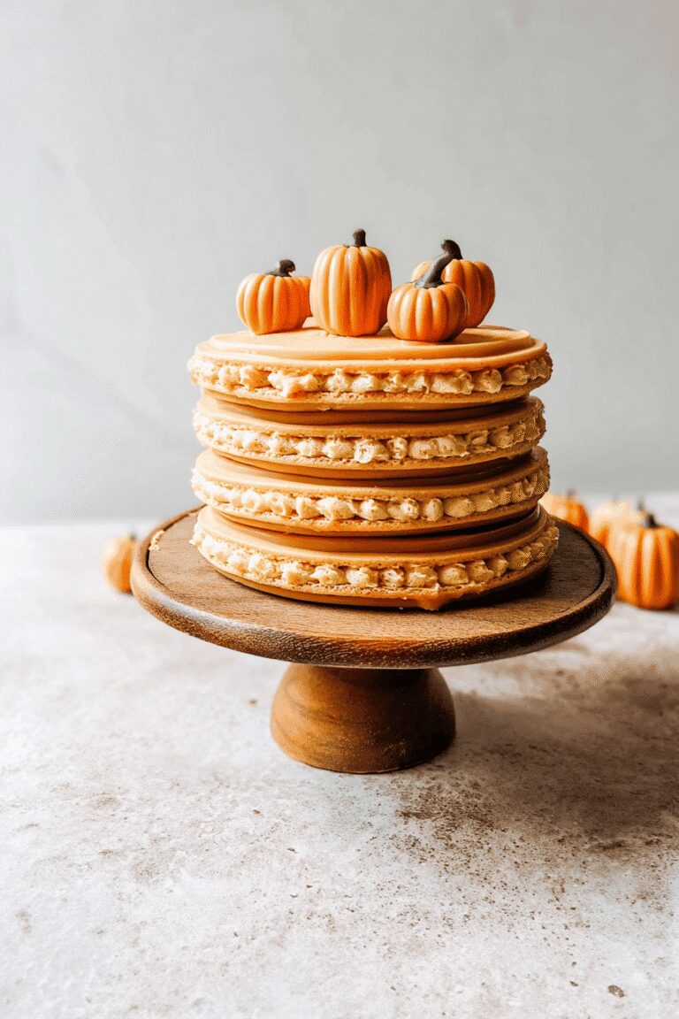 Pumpkin Caramel Macaron Cake 42.Png