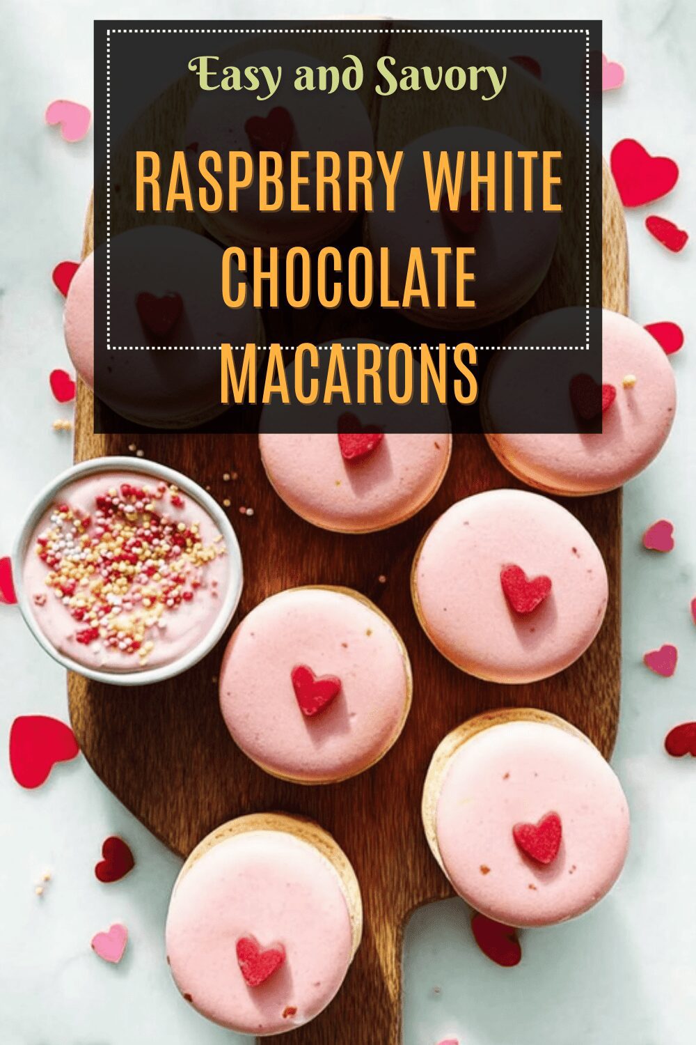 Raspberry White Chocolate Macarons