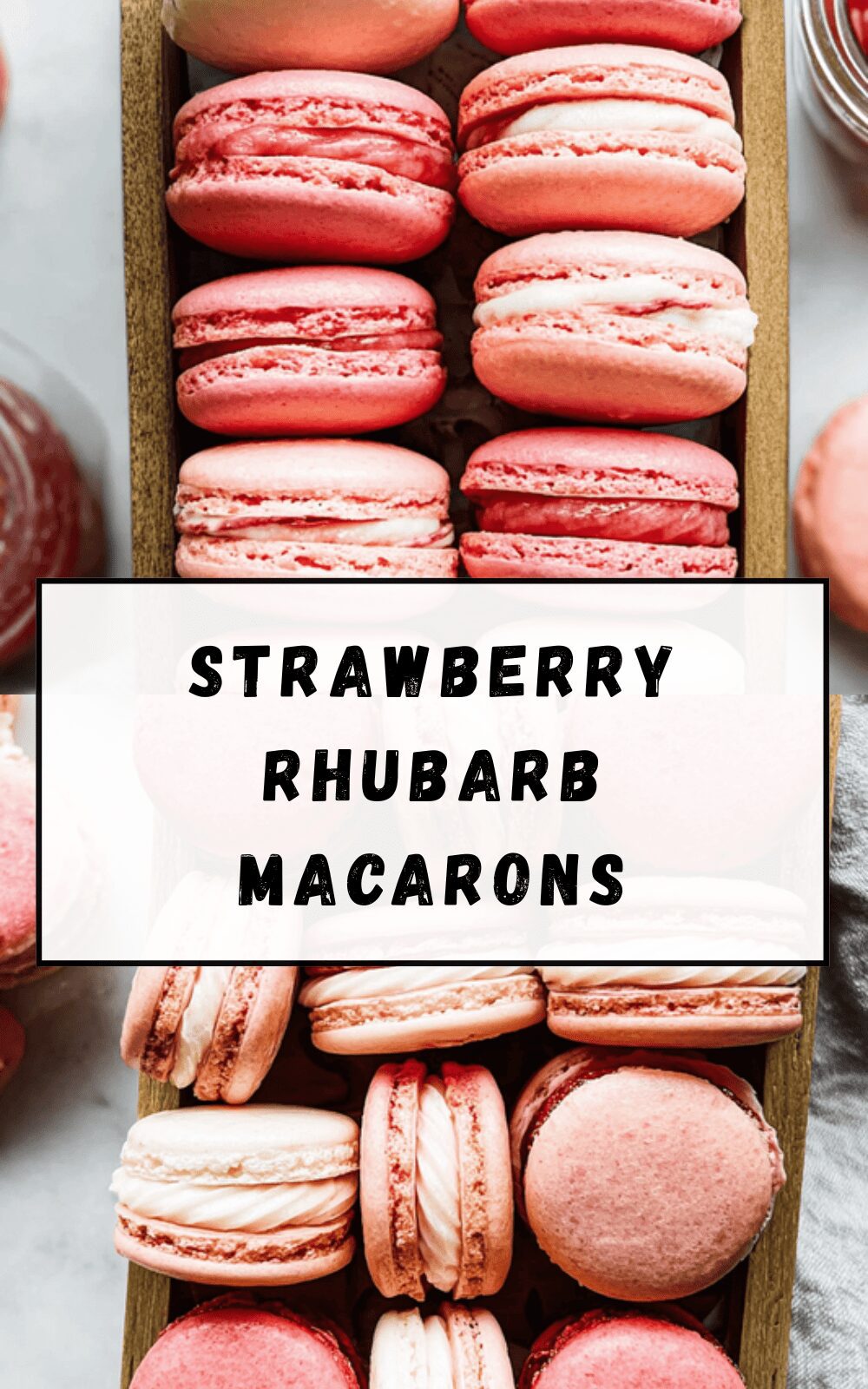 Strawberry Rhubarb Macarons