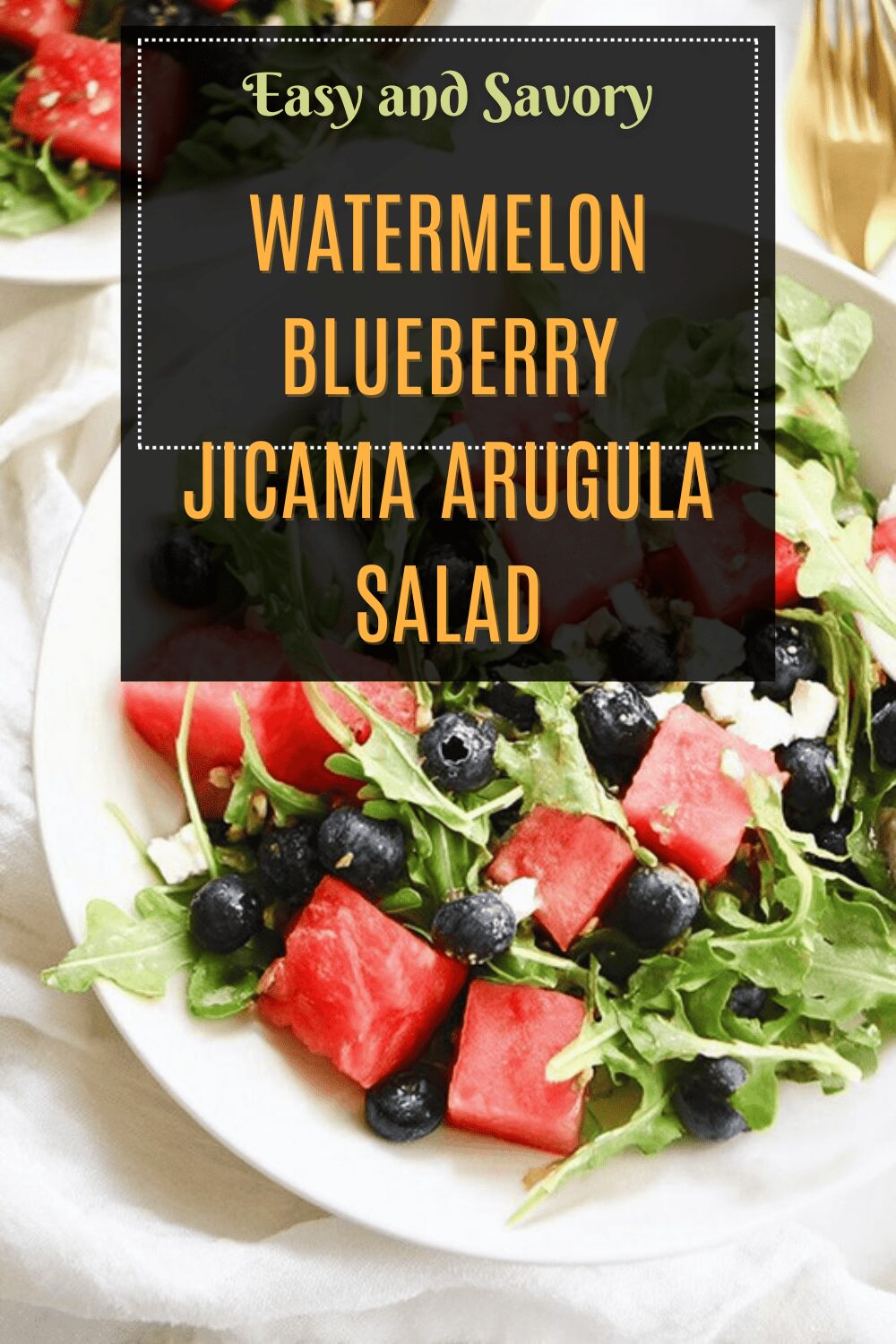 Watermelon Blueberry Jicama Arugula Salad