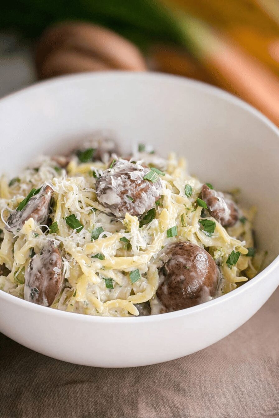 Creamy Mushroom And Leek Pasta