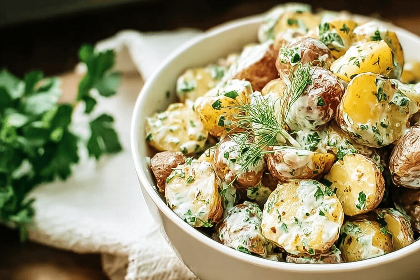 Herbed Roasted Potato Salad Recipe With Crispy Herb Potatoes