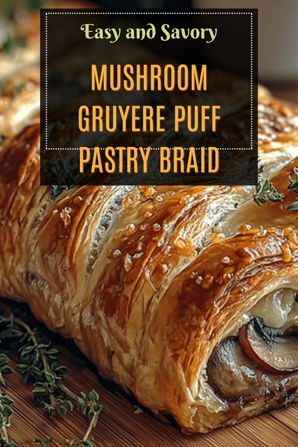 Mushroom Gruyere Puff Pastry Braid
