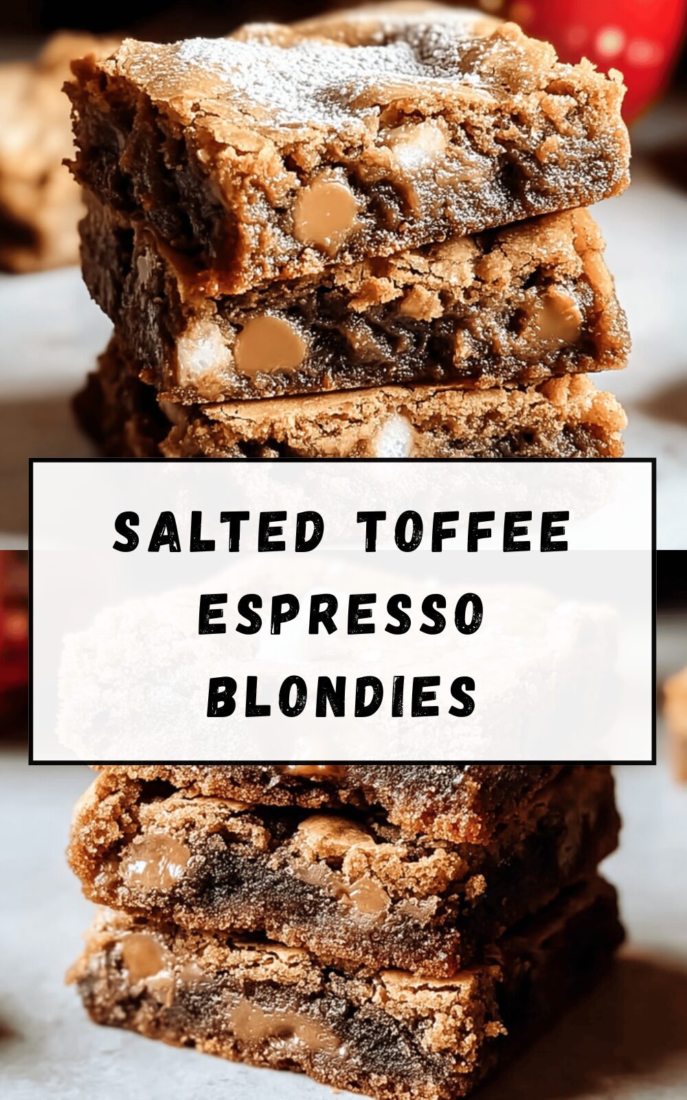 Salted Toffee Espresso Blondies