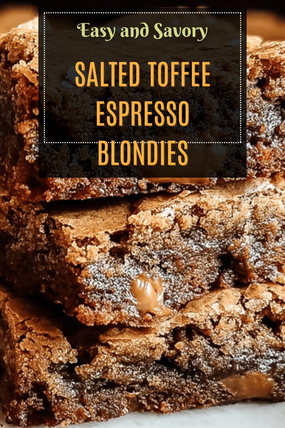Salted Toffee Espresso Blondies