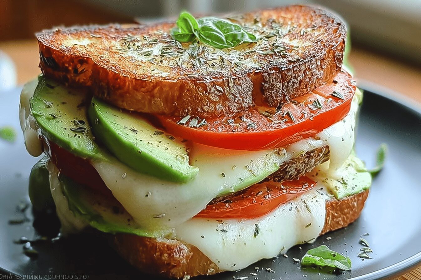 Avocado Mozzarella Tomato Grilled Cheese