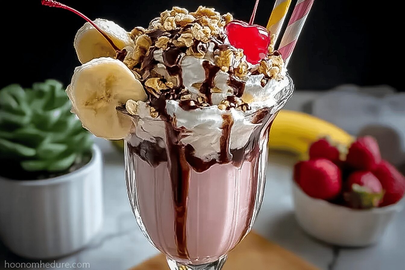 Banana Split Milkshakes