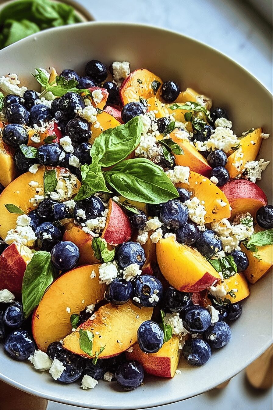 Blueberry Peach Feta Salad