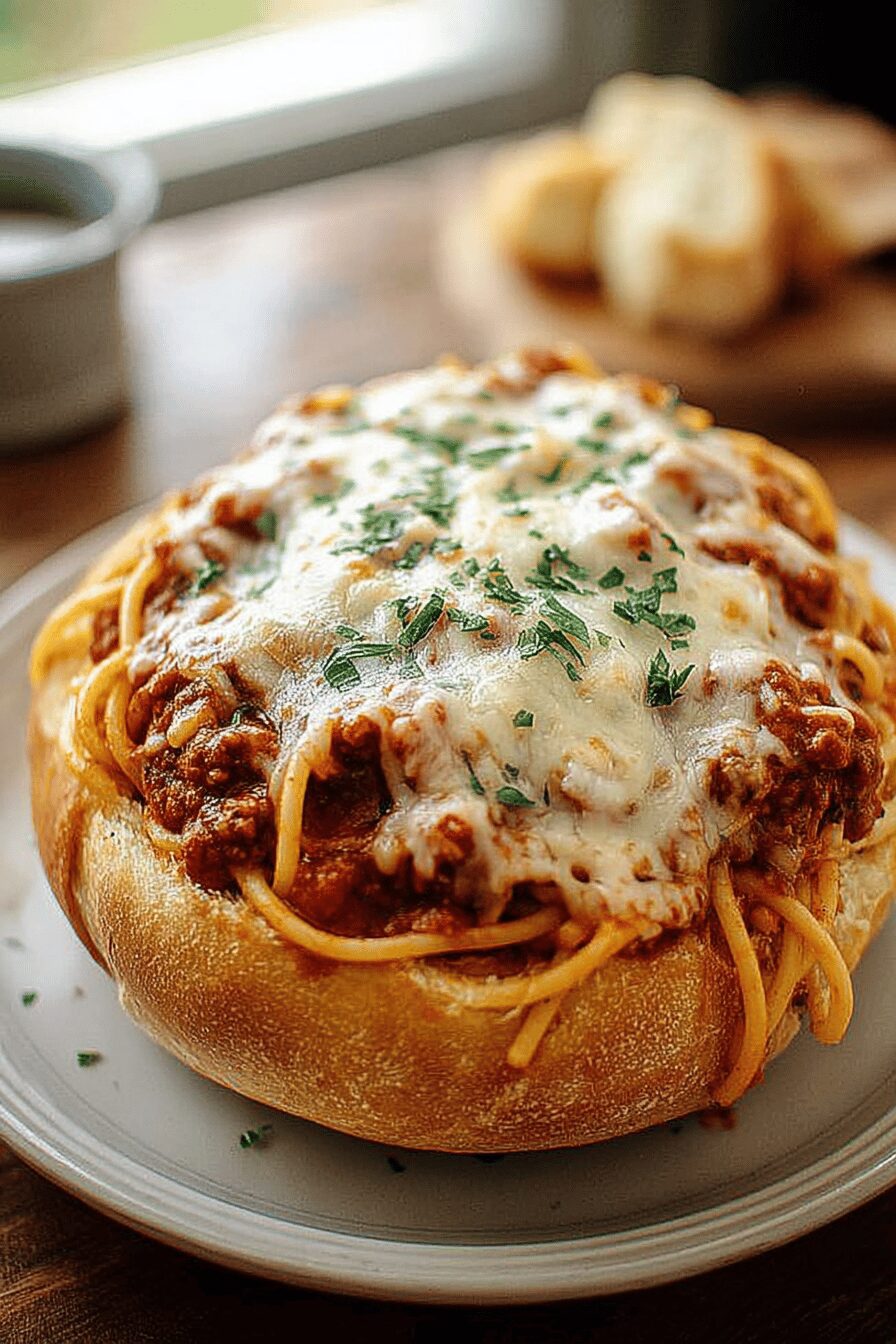 Bread Bowl Spaghetti