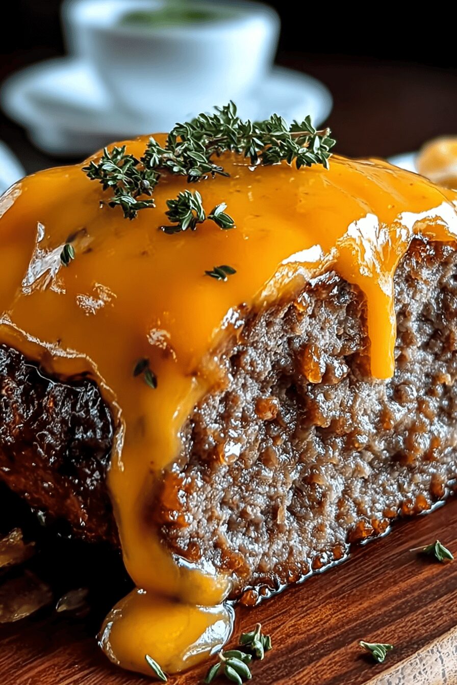Cheeseburger Meatloaf Cheddar Roll
