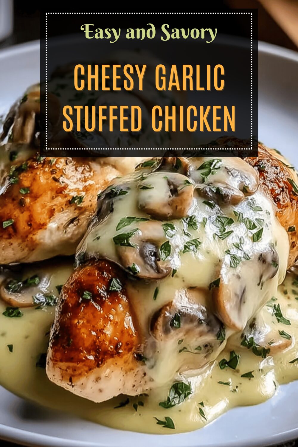 Cheesy Garlic Stuffed Chicken