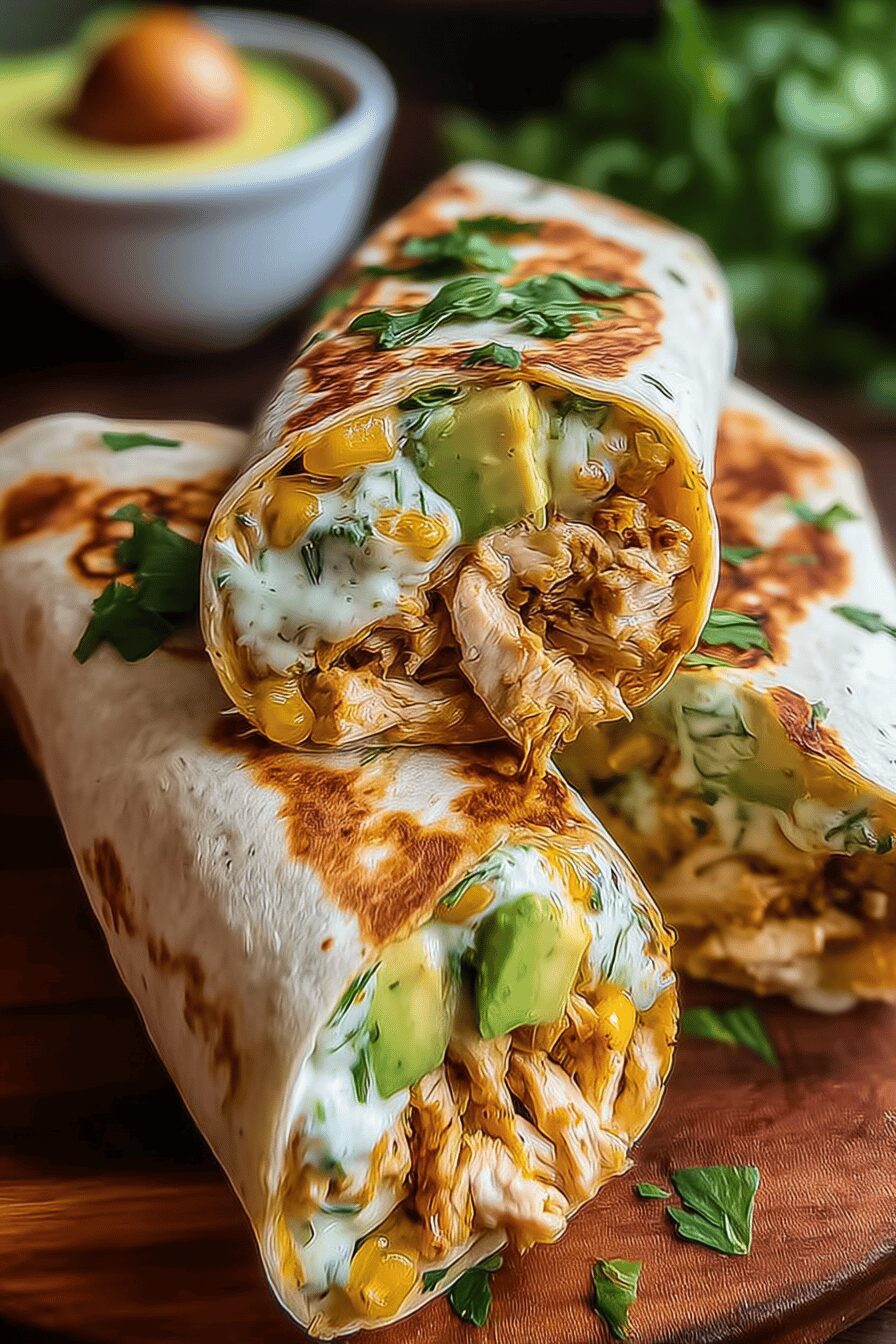 Chicken Avocado Ranch Burritos