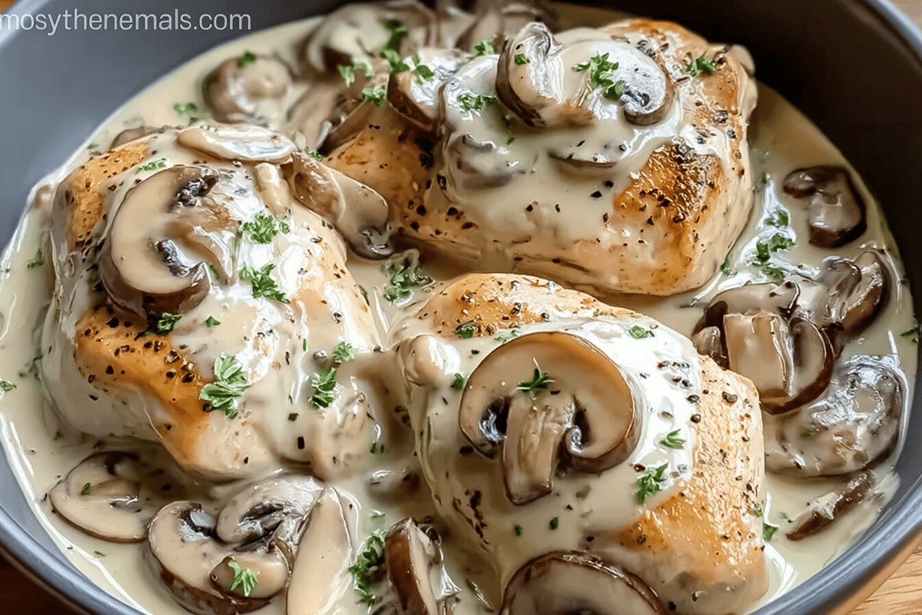 Chicken Mushrooms Creamy Sauce