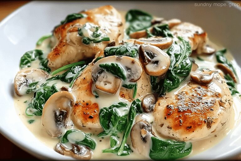 Chicken With Spinach And Mushrooms Creamy Parmesan Sauce 72.Png