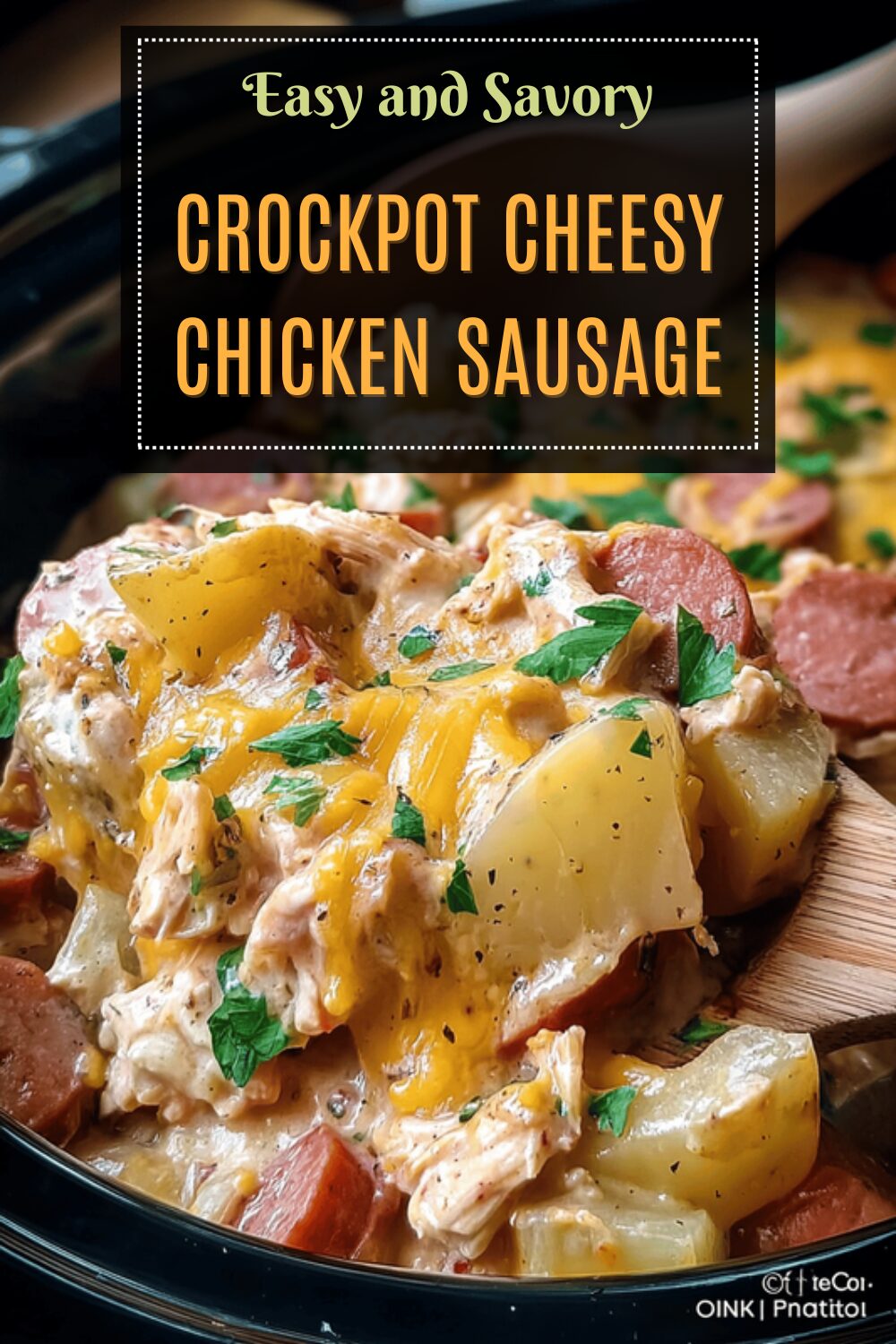 Crockpot Cheesy Chicken Sausage