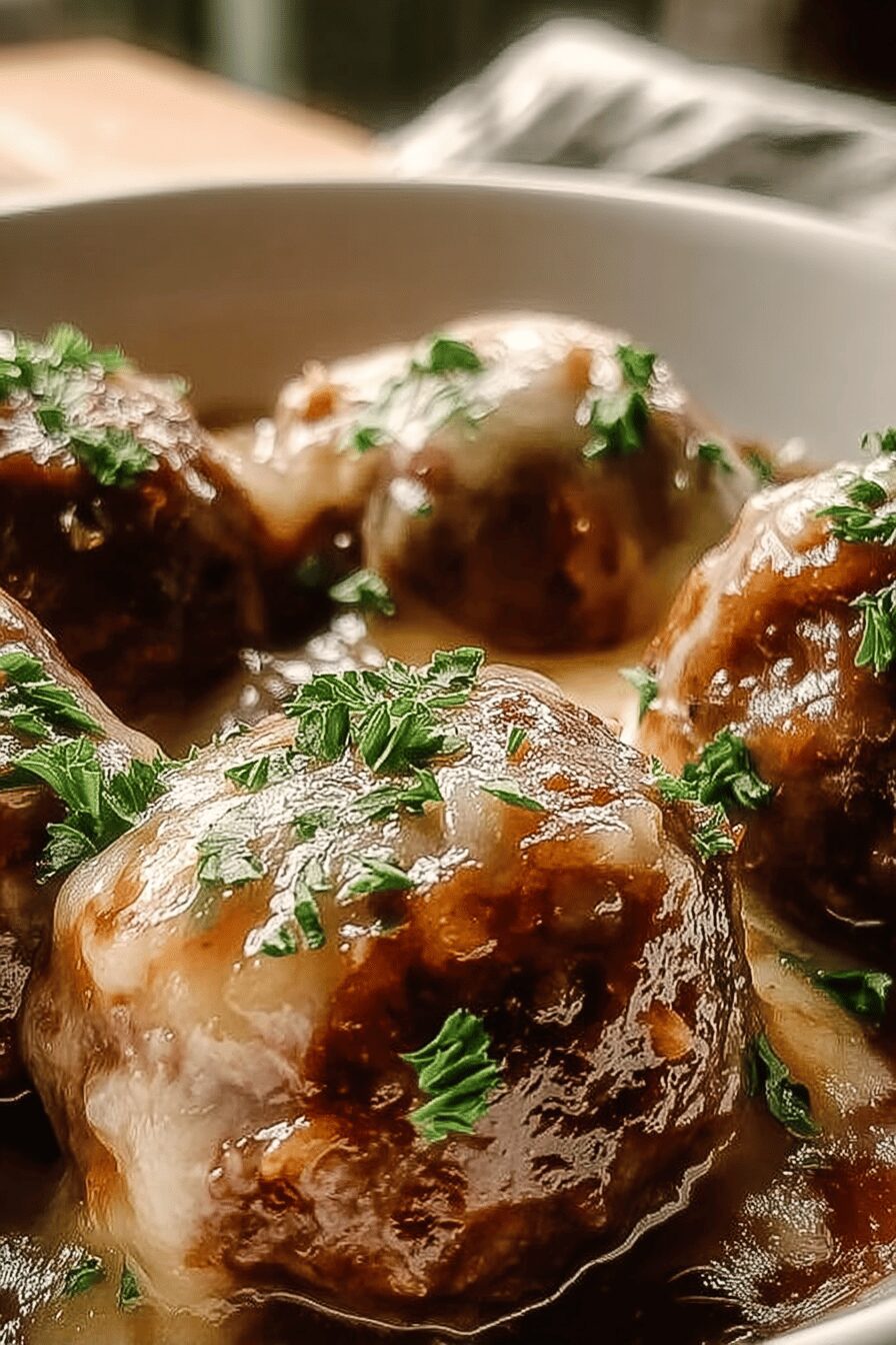 French Onion Meatballs