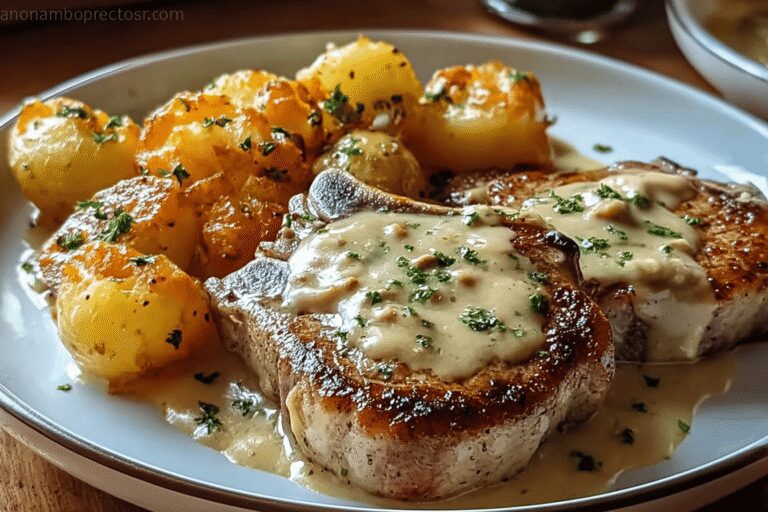 Garlic Butter Pork Chops Cheesy Potato Bake 28.Png