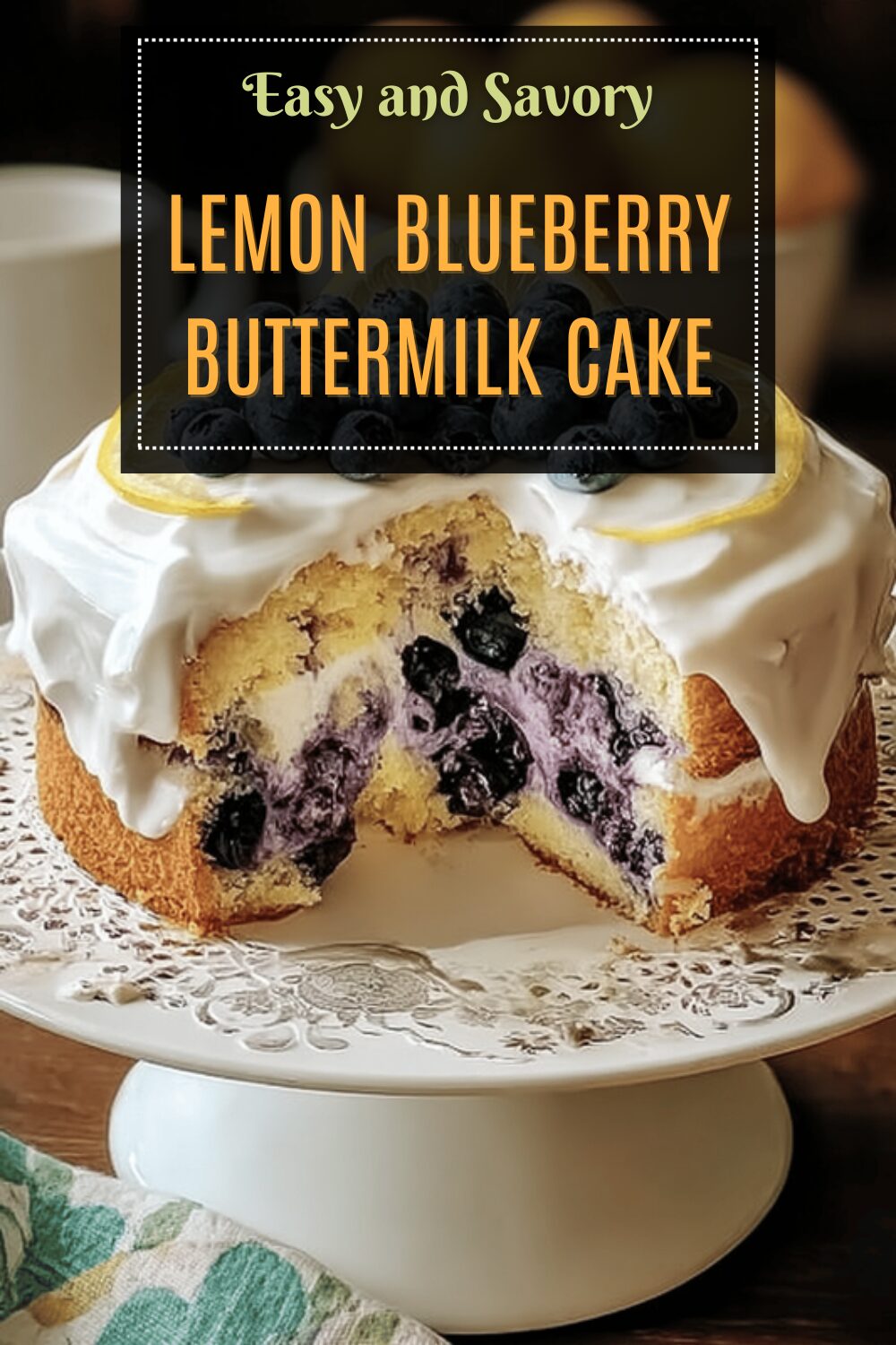 Lemon Blueberry Buttermilk Cake