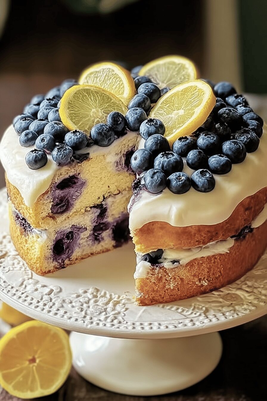 Lemon Blueberry Buttermilk Cake