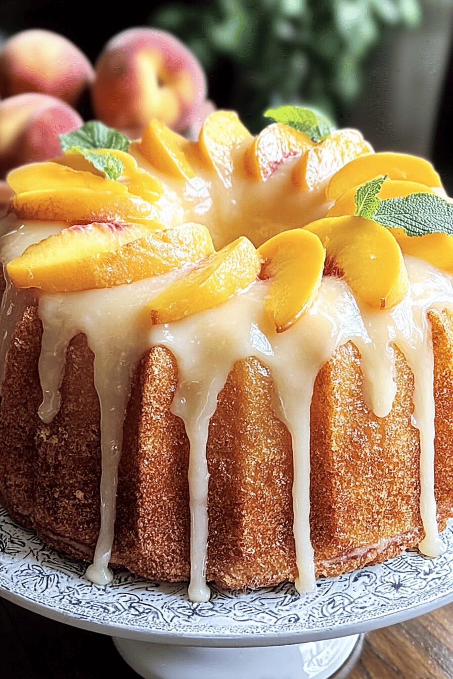 Peach Buttermilk Bundt Cake