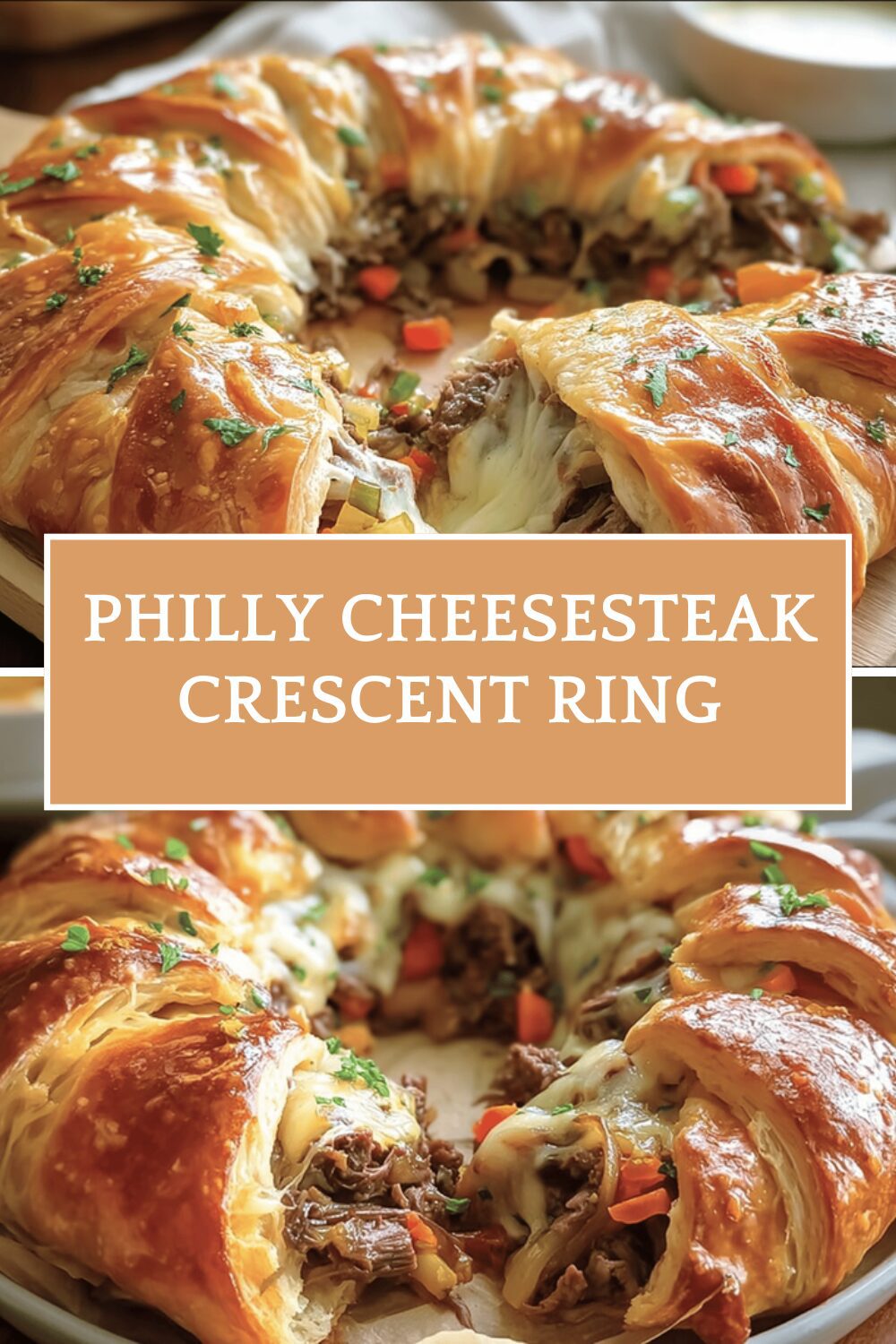 Philly Cheesesteak Crescent Ring