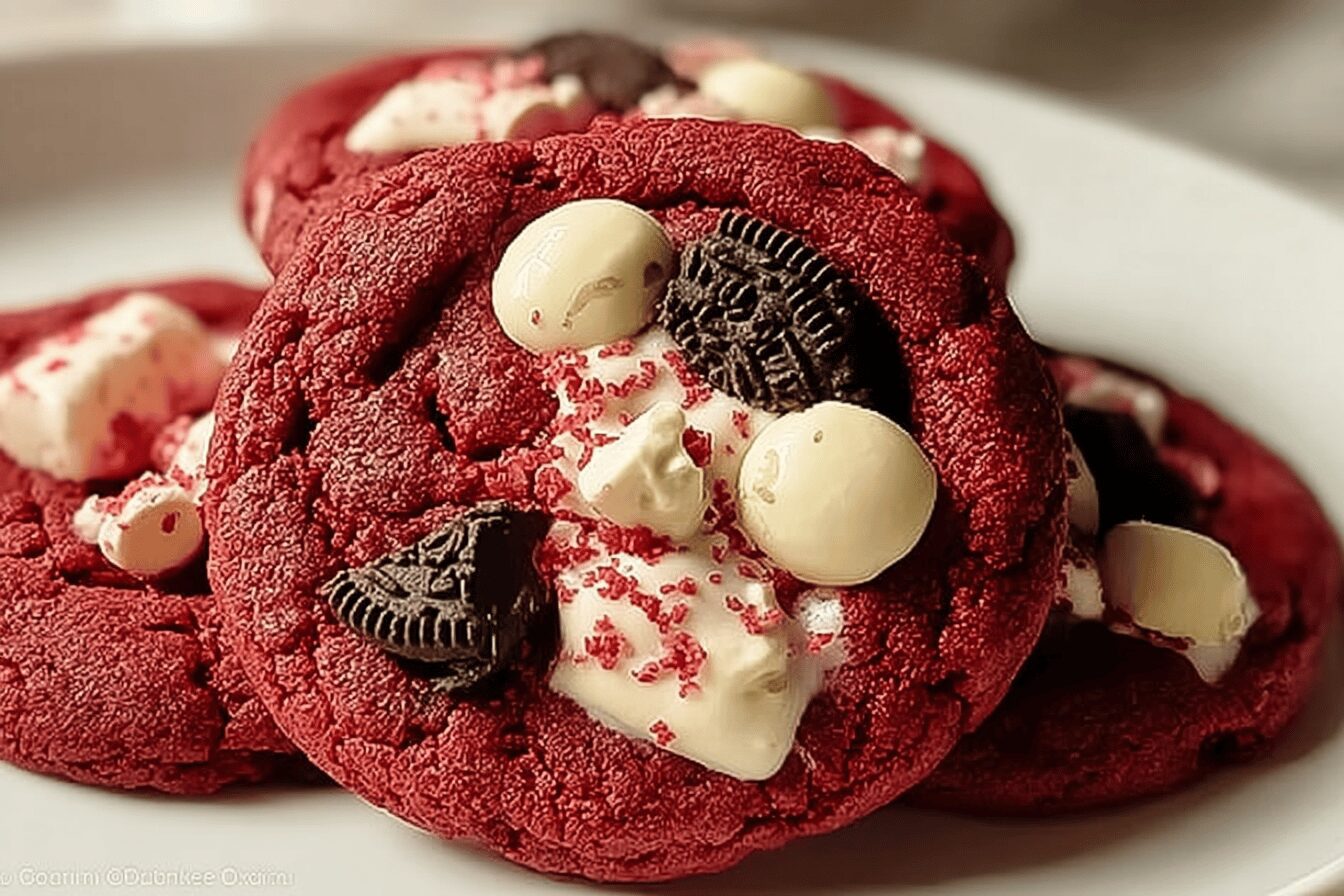 Red Velvet Cookies And Cream Cookies