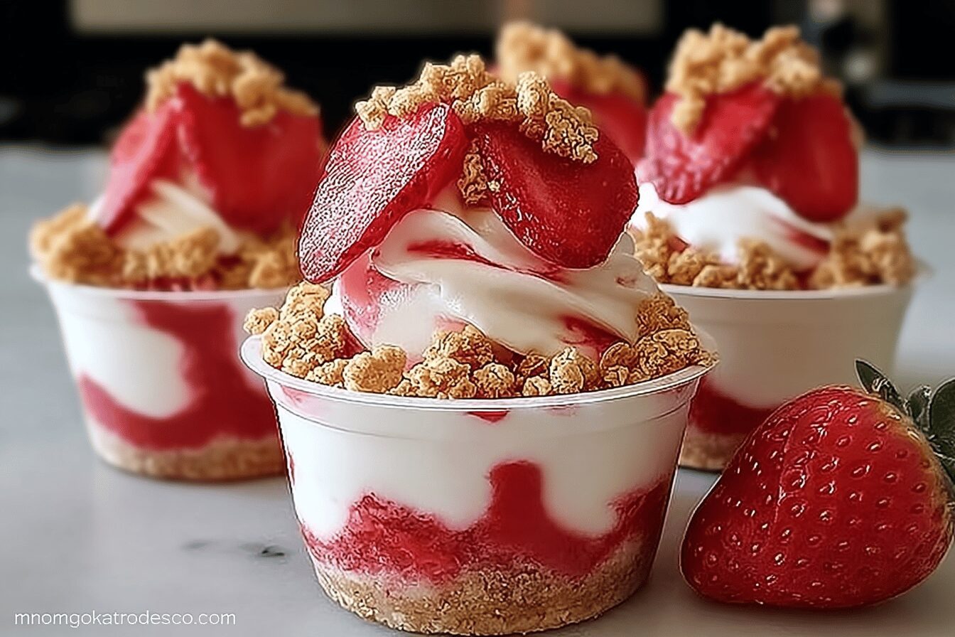 Strawberry Crunch Cheesecake Cups