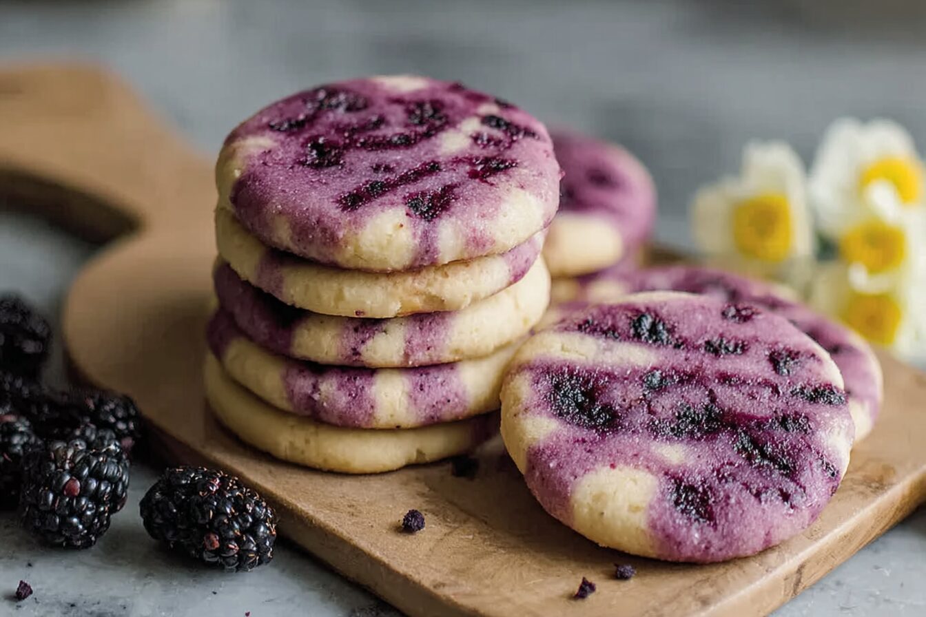 Black Raspberry Lemon Shortbread Cookies