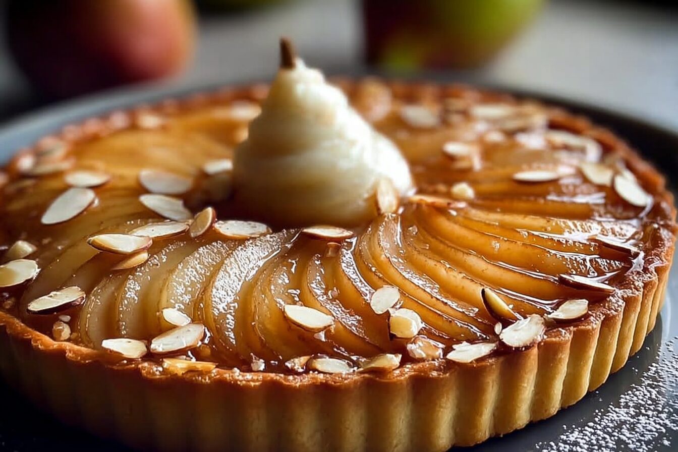 Caramelized Pear Almond Tart