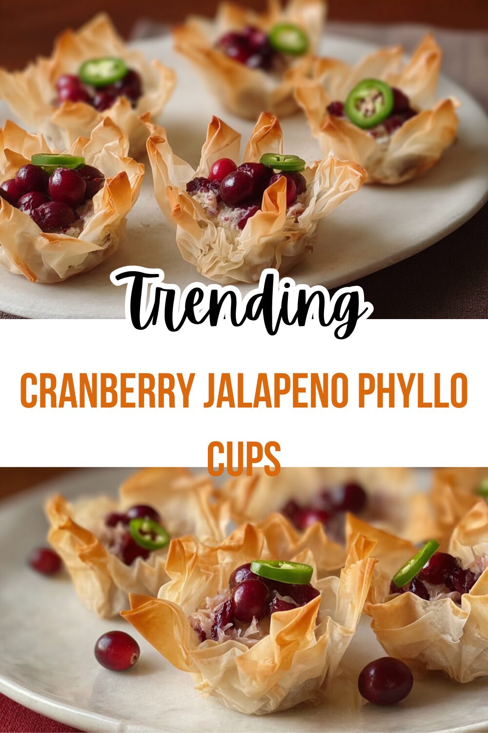 Cranberry Jalapeno Phyllo Cups